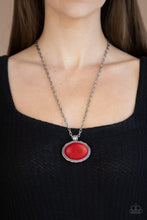 Load image into Gallery viewer, Sedimentary Colors Red Necklace and Eco Trip Red Earrings SET