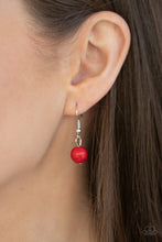 Load image into Gallery viewer, Sedimentary Colors Red Necklace and Eco Trip Red Earrings SET